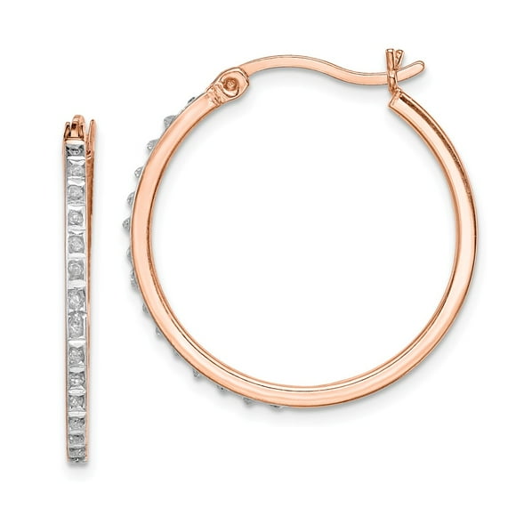 Mia Diamonds 14k Rose Gold Hoop Earrings Mia Diamonds 14k Rose Gold Hoop Earrings